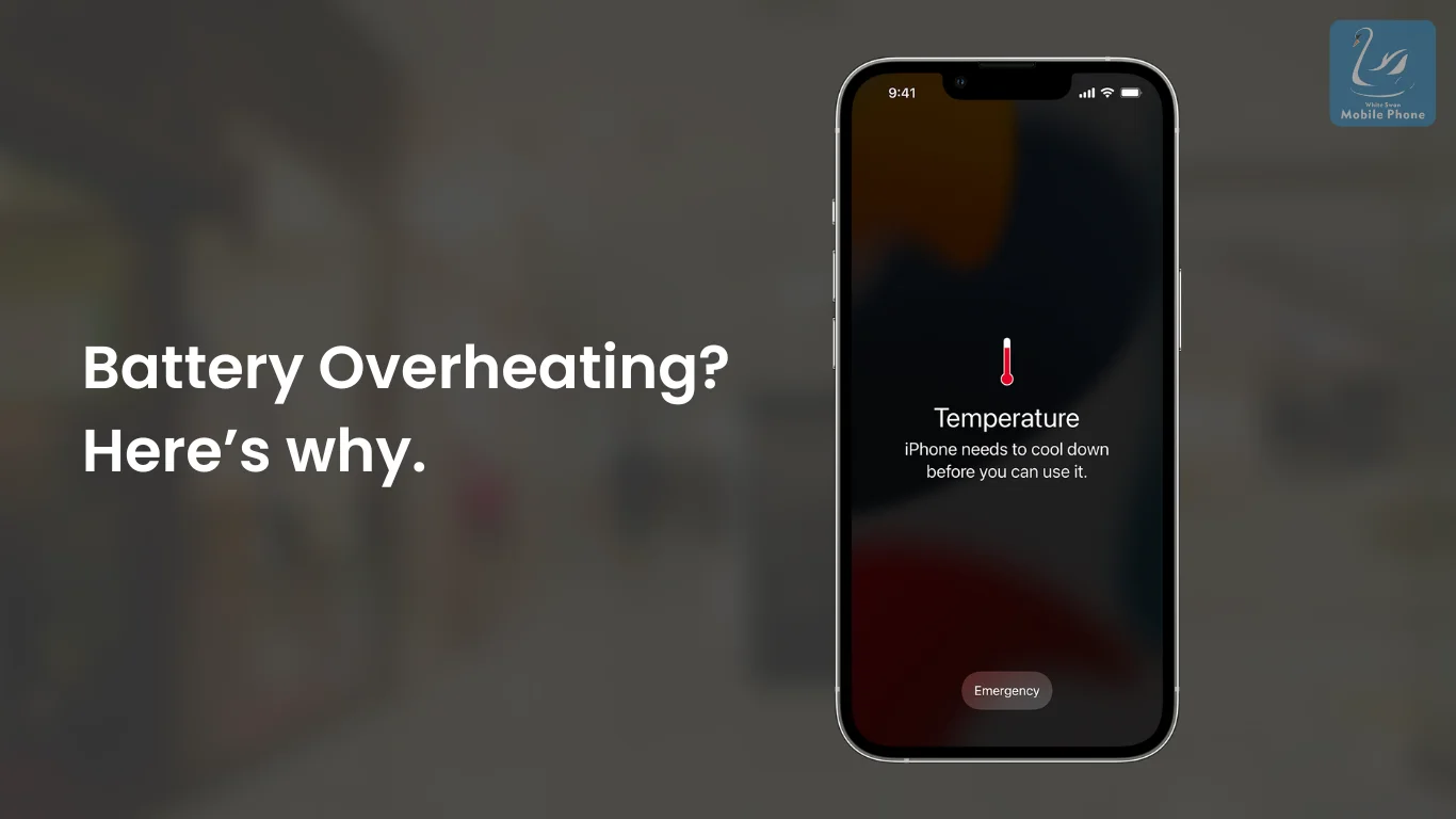 iPhone shows temperature warning due to overheating battery.